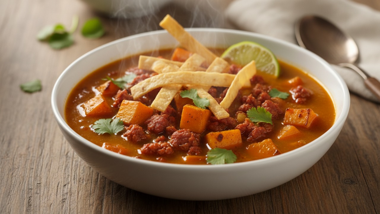 Roasted Pumpkin & Chorizo Caldo