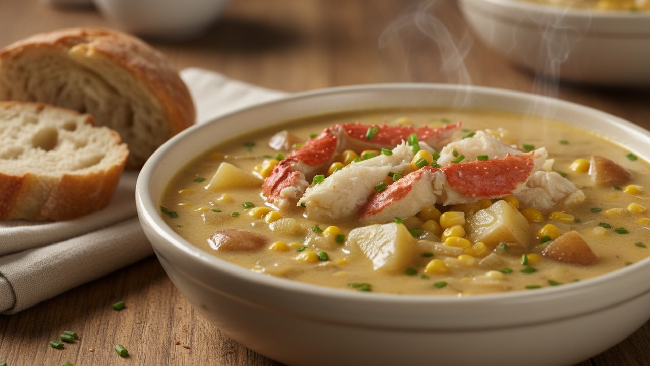 Warm Dungeness Crab and Corn Chowder