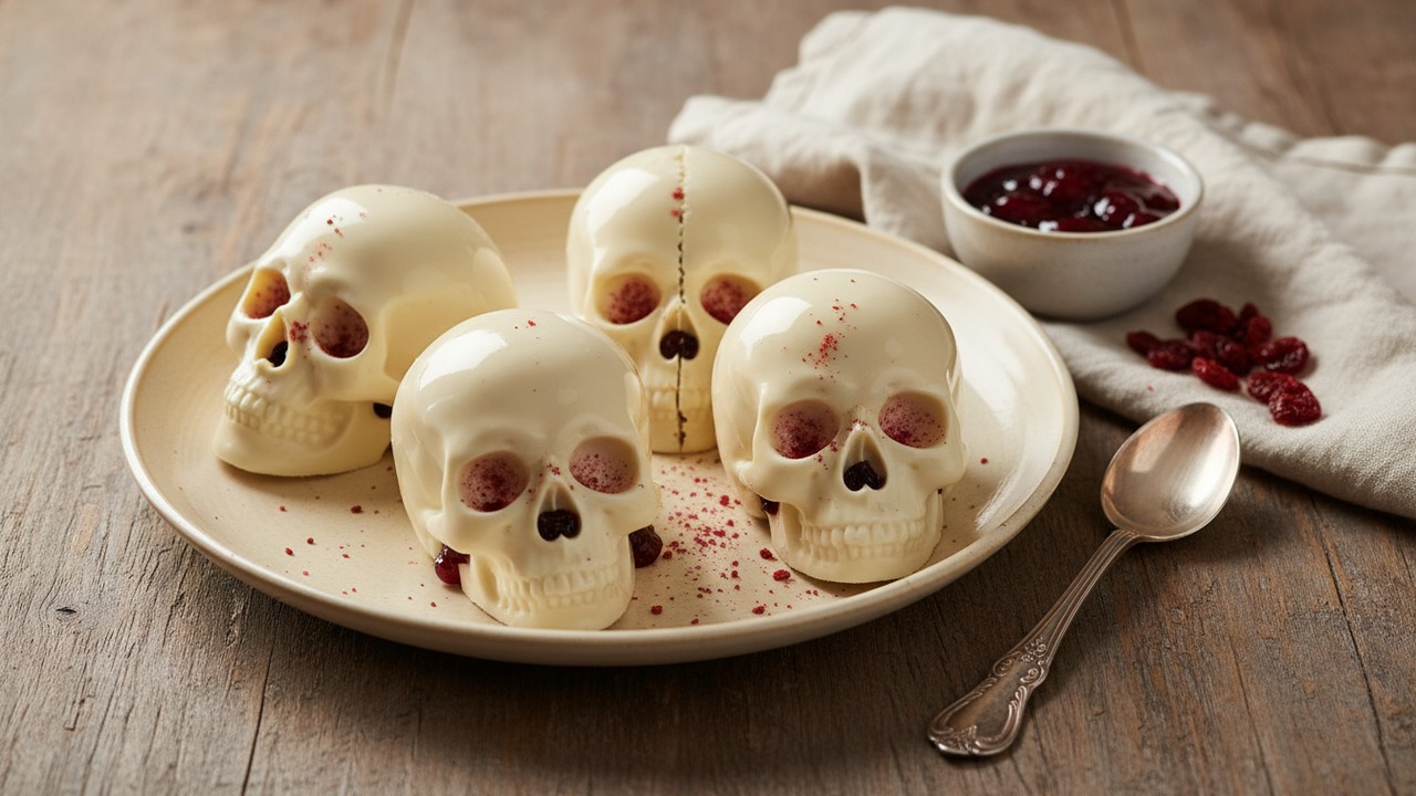White Chocolate Cherry Skulls